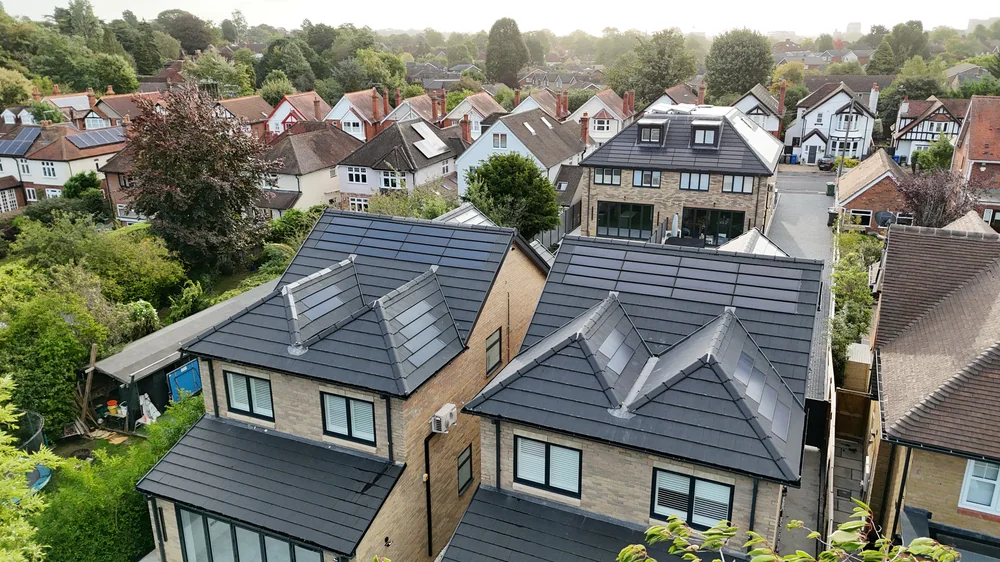 Aerial view of SolarTyle across the property's roof elevations