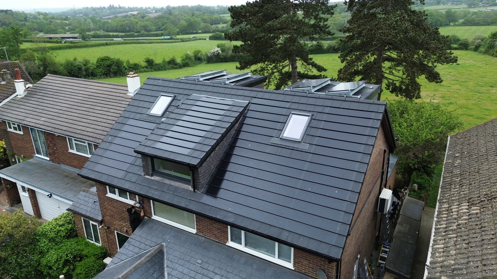 SolarTyle roof planes and rooflights at Drakes Drive