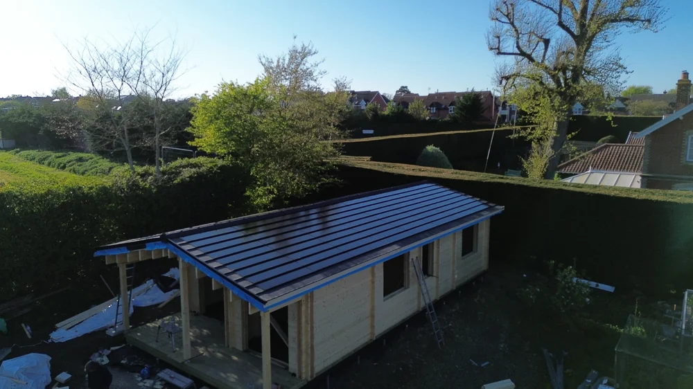 SolarTyle roof across the annex at Flax House