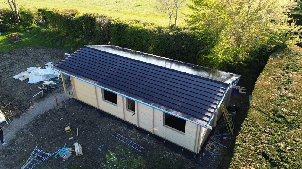 Integrated solar courses across the annex roof