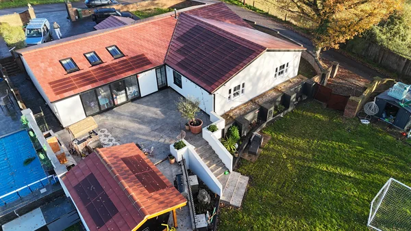 Real red SolarTyle roof at Langdon Hills