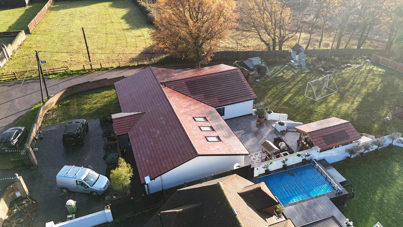 Case Study - Langdon Hills, Essex Red Solar Tiles