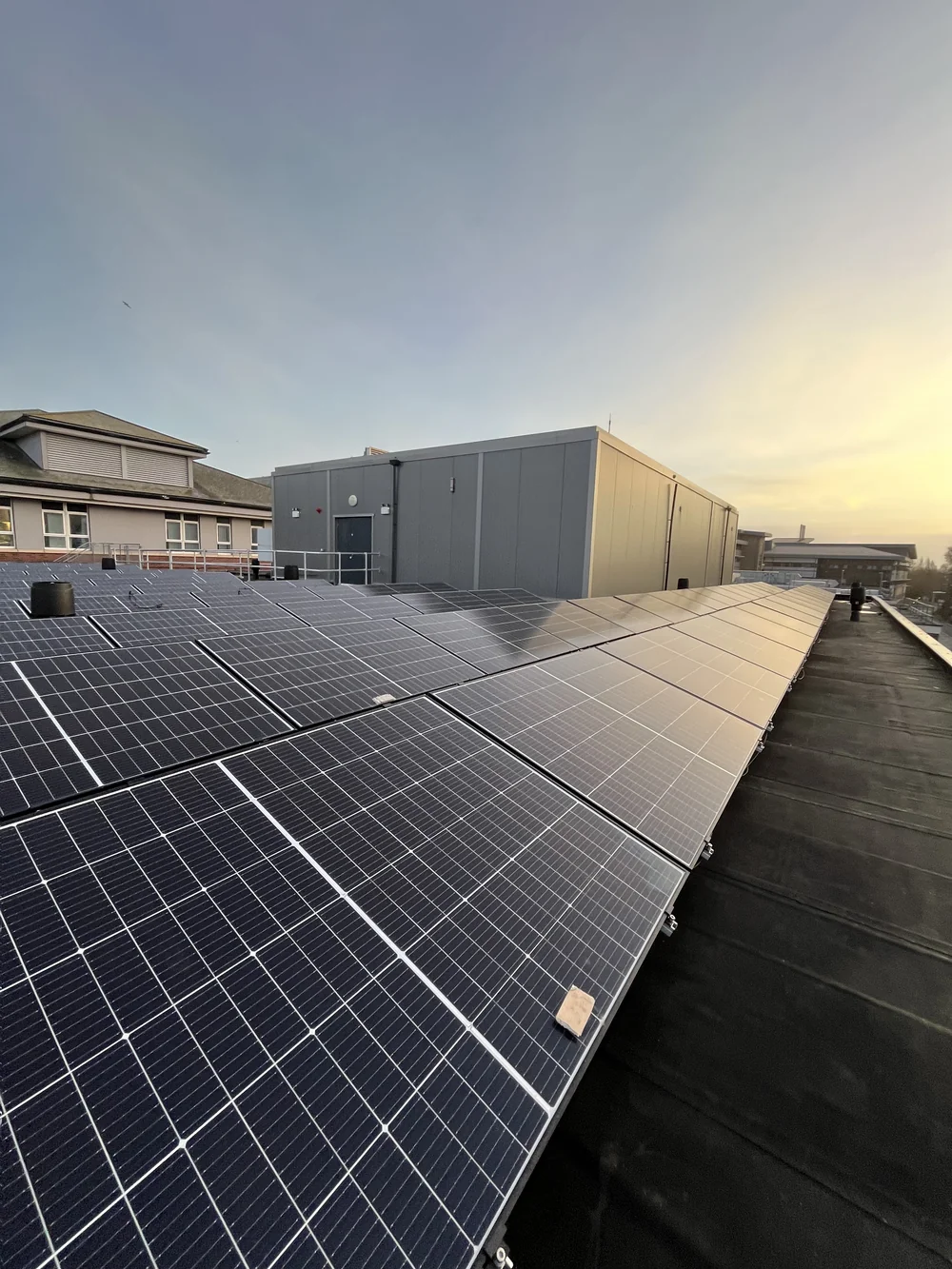 Another view of the photovoltaic panel installation at Blackpool Hospital