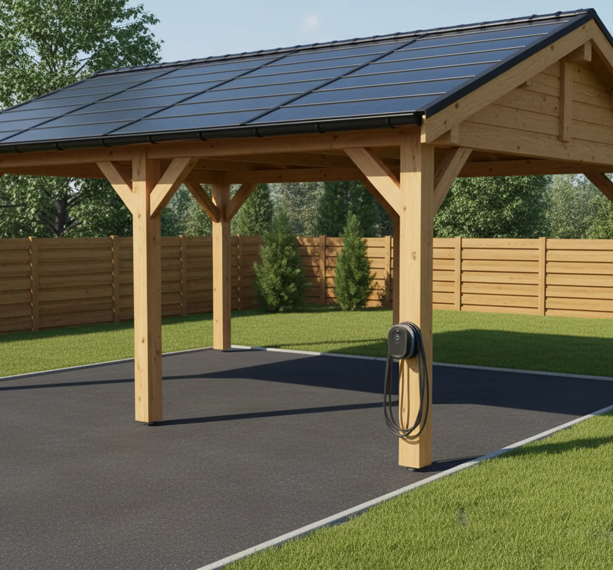 SolarPort carport with EV charging point